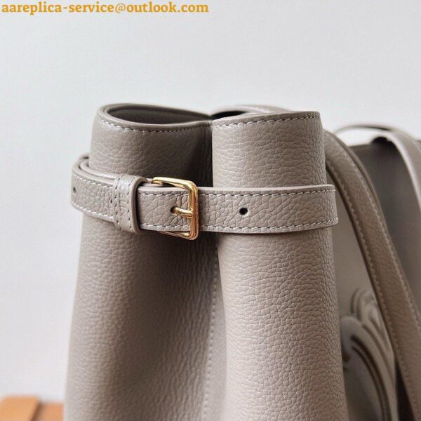 Replica Celine Medium Cabas Anais Cuir Triomphe Bag in Grey Leather 12