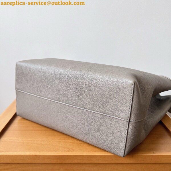 Replica Celine Medium Cabas Anais Cuir Triomphe Bag in Grey Leather 13