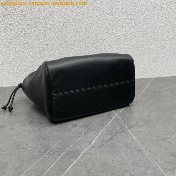 Replica Celine Small Cabas Drawstring Cuir Triomphe Bag in Black Calfskin 5