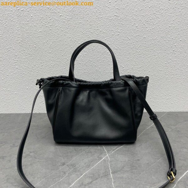 Replica Celine Small Cabas Drawstring Cuir Triomphe Bag in Black Calfskin 7