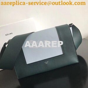 Replica Celine Medium Frame Shoulder Bag in Green Shiny Smooth Calfski 2