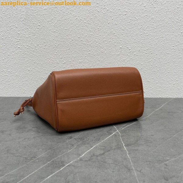 Replica Celine Small Cabas Drawstring Cuir Triomphe Bag in Brown Calfskin 7