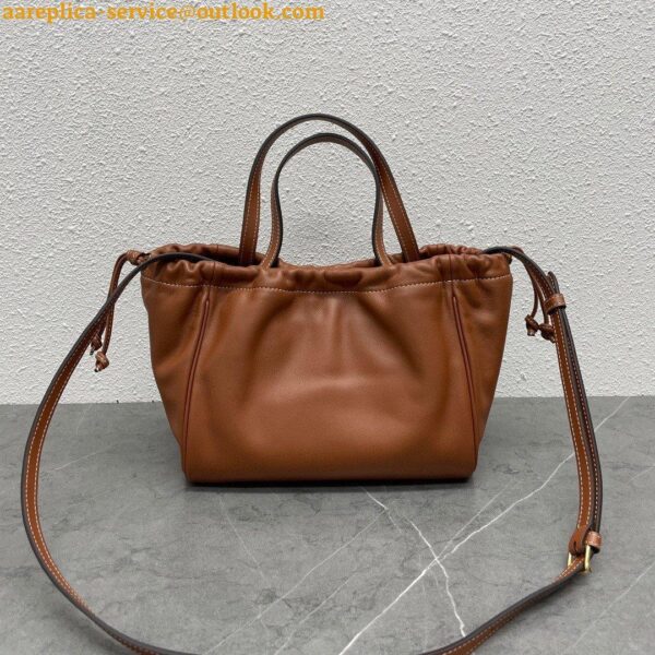 Replica Celine Small Cabas Drawstring Cuir Triomphe Bag in Brown Calfskin 8