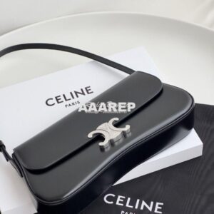 Replica Celine Medium Lola Bag In Shiny Calfskin 115533 Black 2