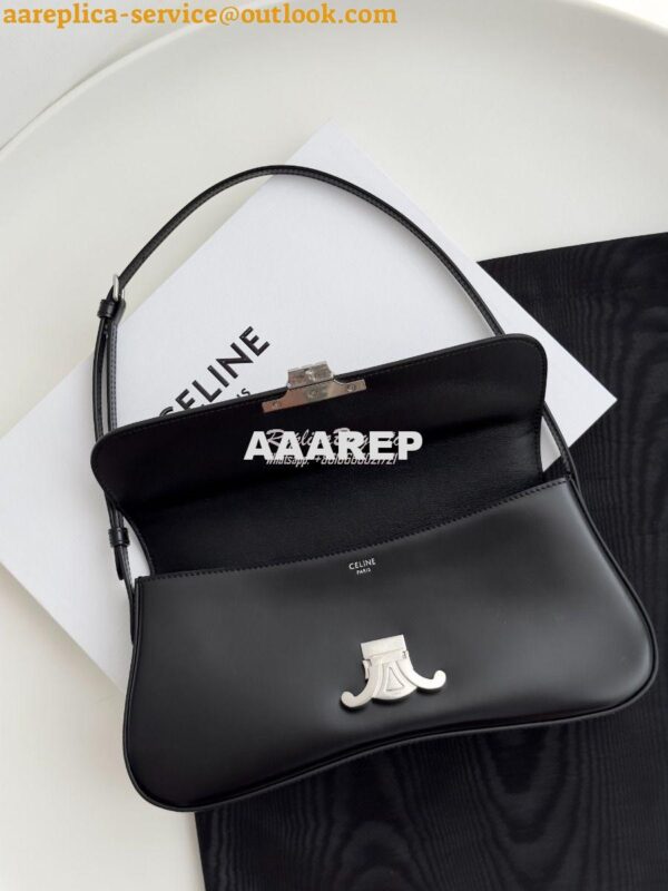 Replica Celine Medium Lola Bag In Shiny Calfskin 115533 Black 7