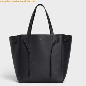 Replica Celine Small Cabas Phantom Bag In Black Grained Calfskin