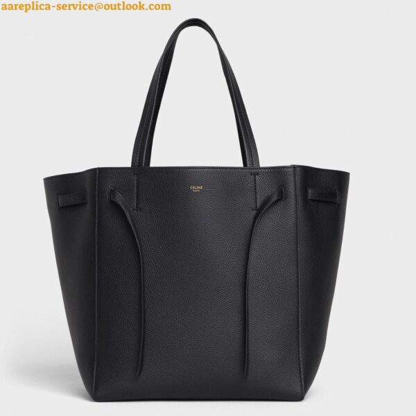 Replica Celine Small Cabas Phantom Bag In Black Grained Calfskin 3