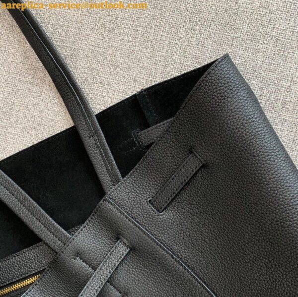 Replica Celine Small Cabas Phantom Bag In Black Grained Calfskin 7