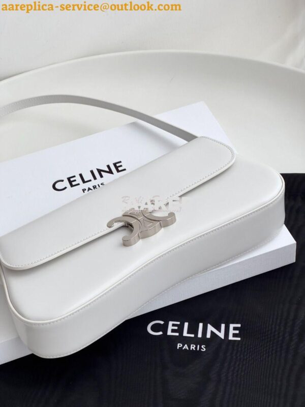 Replica Celine Medium Lola Bag In Shiny Calfskin 115533 White 6