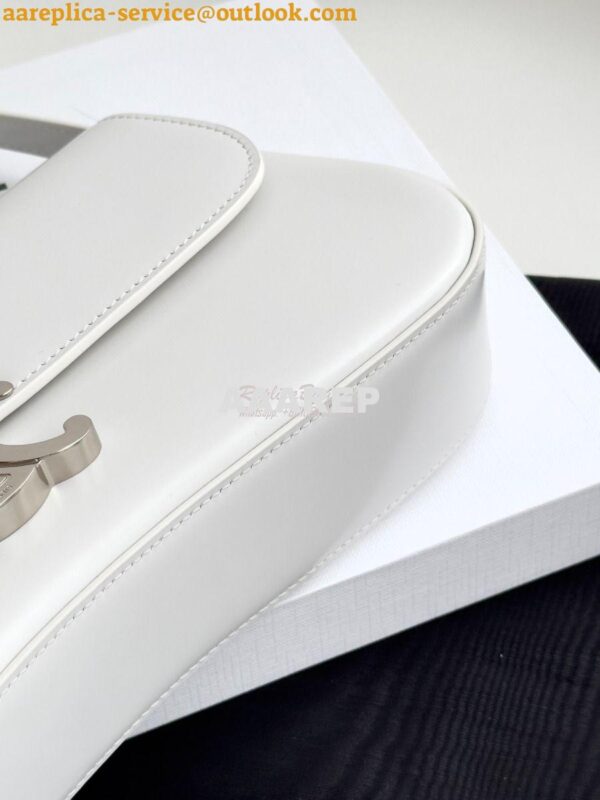 Replica Celine Medium Lola Bag In Shiny Calfskin 115533 White 7