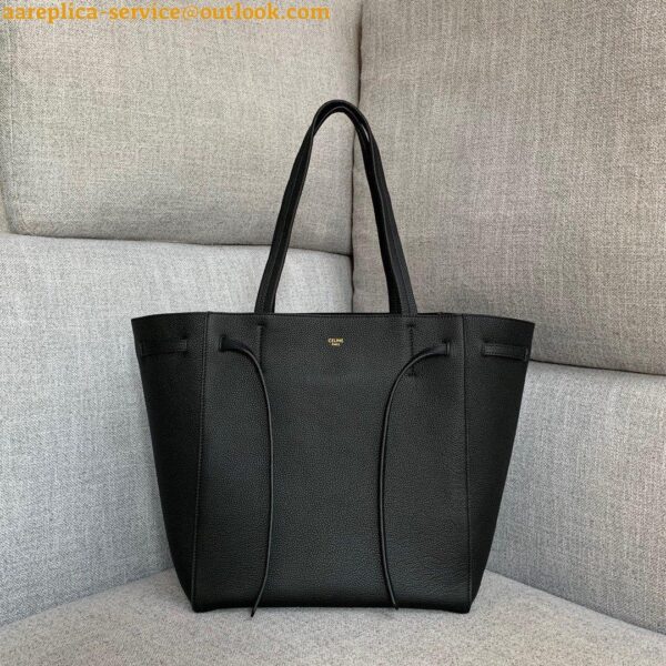 Replica Celine Small Cabas Phantom Bag In Black Grained Calfskin 9