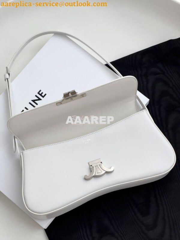 Replica Celine Medium Lola Bag In Shiny Calfskin 115533 White 11