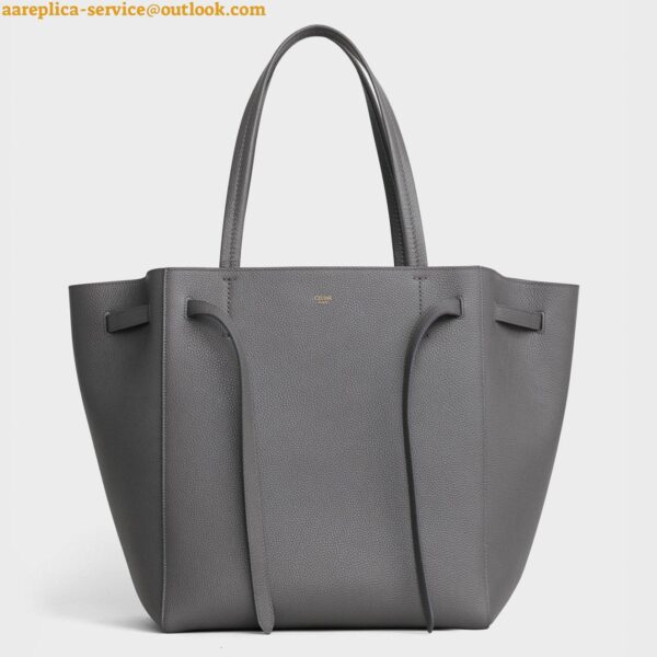 Replica Celine Small Cabas Phantom Bag In Grey Grained Calfskin 4