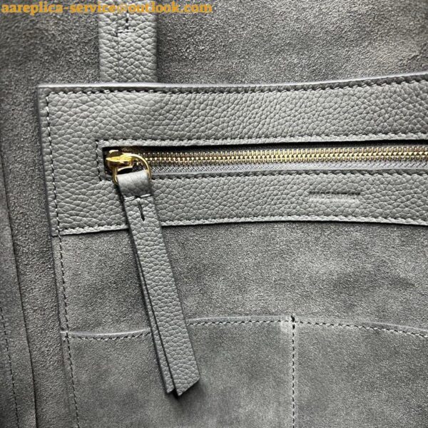 Replica Celine Small Cabas Phantom Bag In Grey Grained Calfskin 10