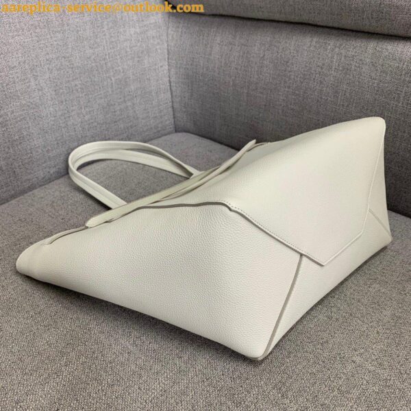 Replica Celine Small Cabas Phantom Bag In White Grained Calfskin 3