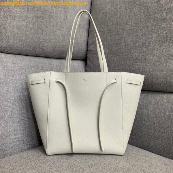 Replica Celine Small Cabas Phantom Bag In White Grained Calfskin 15