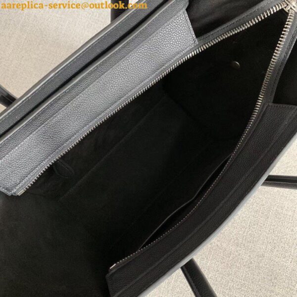 Replica Celine Micro Luggage Tote Bag In Black Drummed Calfskin 11