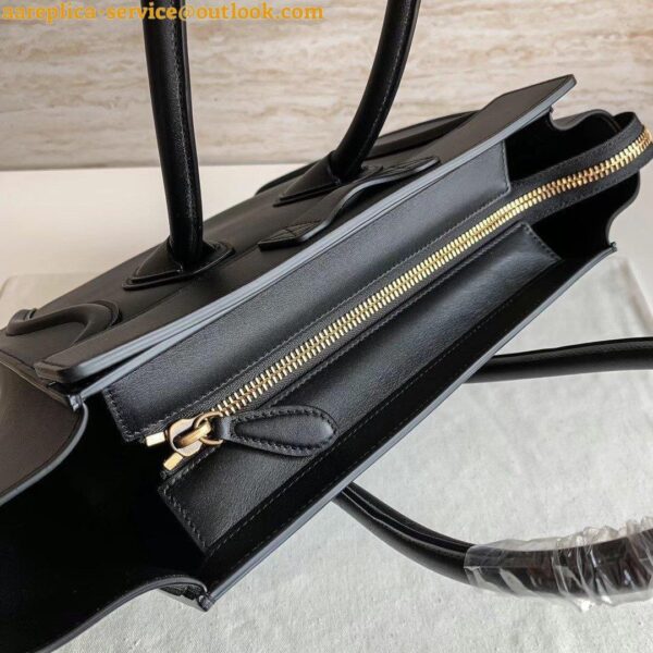 Replica Celine Micro Luggage Tote Bag In Black Smooth Calfskin 7