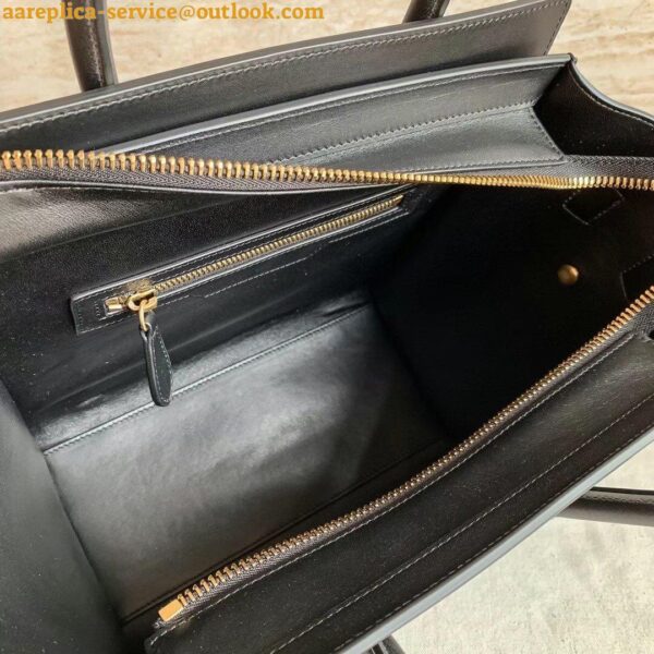 Replica Celine Micro Luggage Tote Bag In Black Smooth Calfskin 9