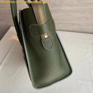 Replica Celine Micro Luggage Tote Bag In Khaki Green Drummed Calfskin 2