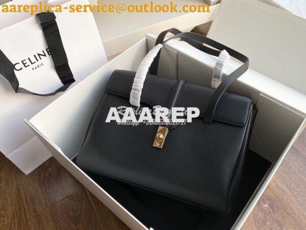 Replica Celine Medium Soft 16 Bag In Supple Grained Calfskin 195543 Bl 3