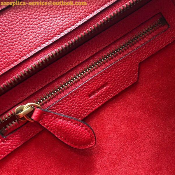 Replica Celine Micro Luggage Tote Bag In Red Drummed Calfskin 10