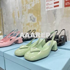 Replica Prada Brushed Leather Slingback Pumps 1I767 2