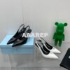 Replica Prada Brushed leather slingback pumps 85mm 1I001N 2