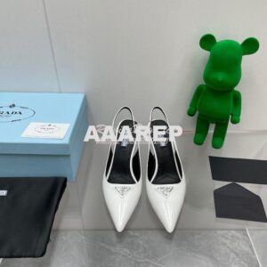 Replica Prada Brushed leather slingback pumps 65mm 1I002N 2