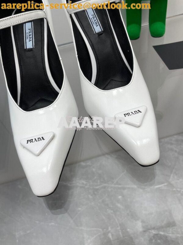 Replica Prada Brushed leather slingback pumps 95mm 1I982M 8