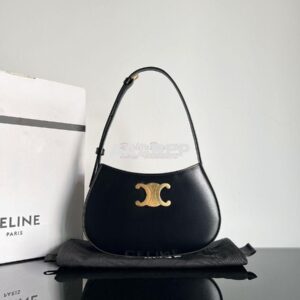 Replica Celine Medium Tilly Bag In Shiny Calfskin 115703B Black