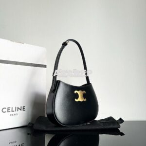 Replica Celine Medium Tilly Bag In Shiny Calfskin 115703B Black 2