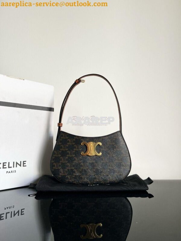 Replica Celine Medium Tilly Bag In Triomphe Canvas And Calfskin 115702 3