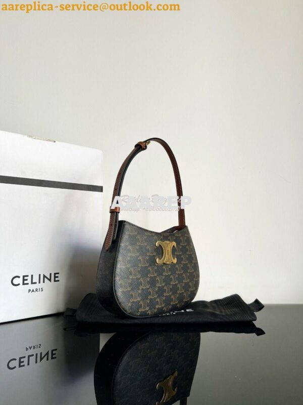 Replica Celine Medium Tilly Bag In Triomphe Canvas And Calfskin 115702 4