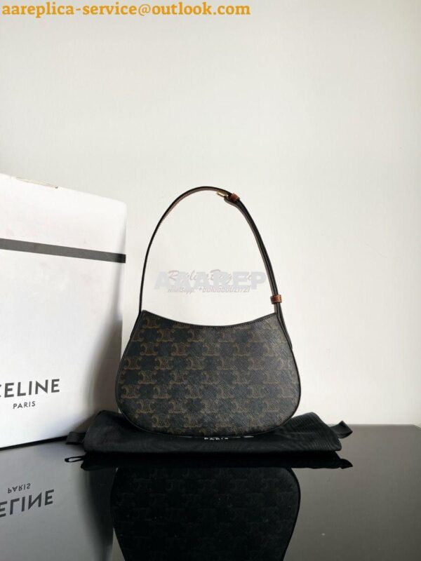 Replica Celine Medium Tilly Bag In Triomphe Canvas And Calfskin 115702 19