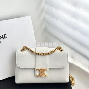 Replica Celine Medium Victoire Bag In Supple Calfskin 115853 White