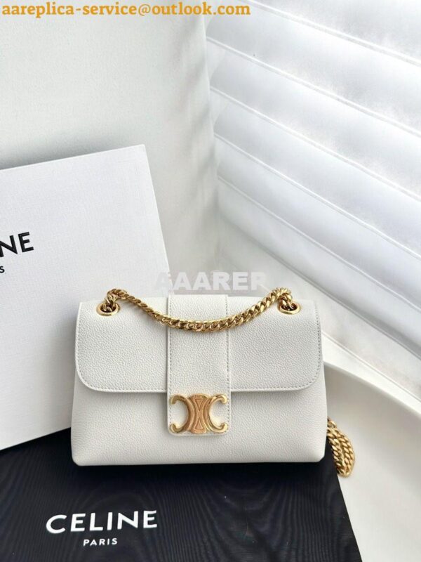 Replica Celine Medium Victoire Bag In Supple Calfskin 115853 White 3