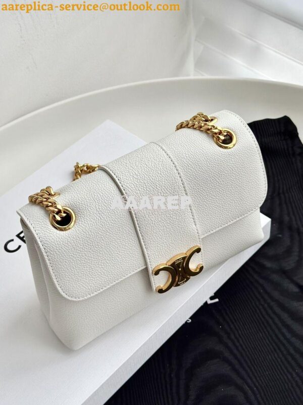 Replica Celine Medium Victoire Bag In Supple Calfskin 115853 White 5