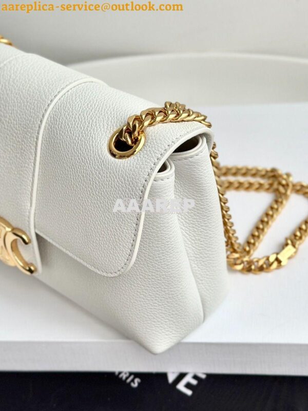 Replica Celine Medium Victoire Bag In Supple Calfskin 115853 White 6