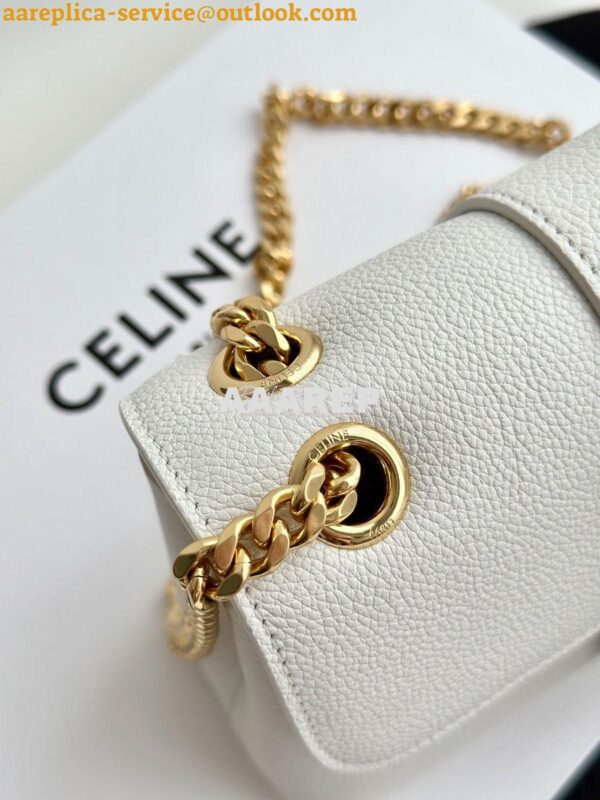 Replica Celine Medium Victoire Bag In Supple Calfskin 115853 White 9