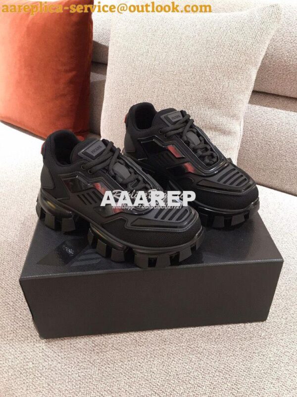 Replica Prada Cloudbust Thunder Sneakers Men Female 1E819L Black 3