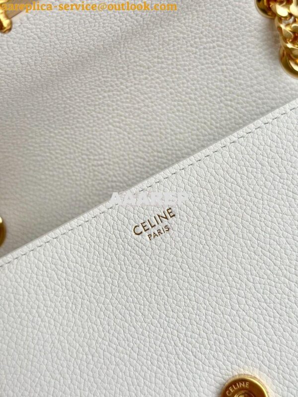 Replica Celine Medium Victoire Bag In Supple Calfskin 115853 White 13