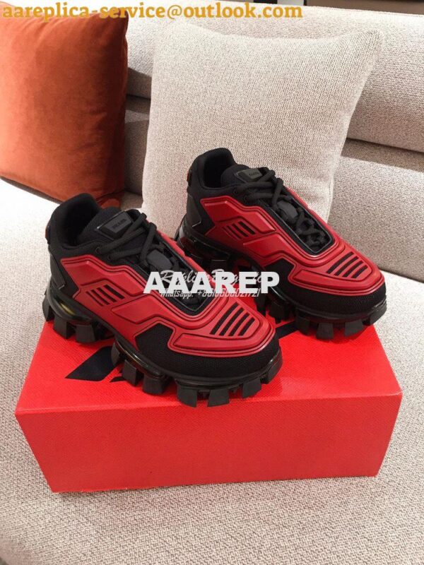 Replica Prada Cloudbust Thunder Sneakers Men Female 1E819L Red