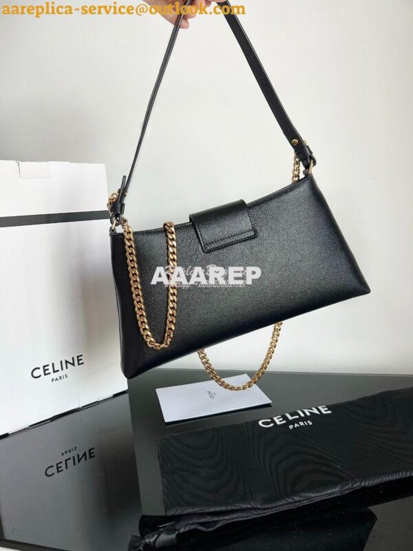 Replica Celine Medium Wiltern Bag in Smooth Calfskin 113673 Black 9