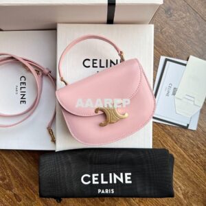 Replica Celine Mini Besace Clea In Shiny Calfskin 10L063 Rose