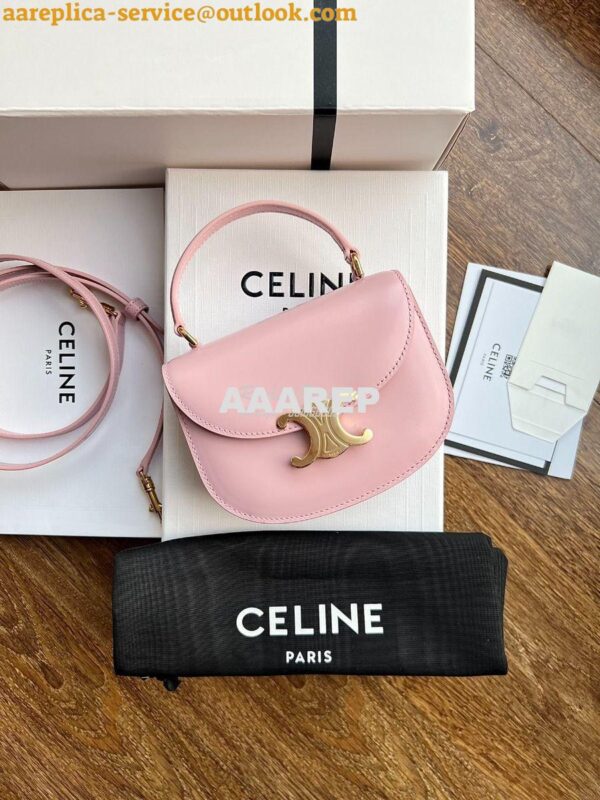 Replica Celine Mini Besace Clea In Shiny Calfskin 10L063 Rose 3