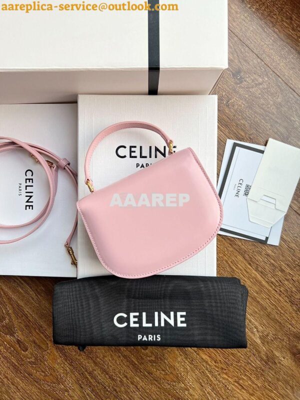 Replica Celine Mini Besace Clea In Shiny Calfskin 10L063 Rose 5