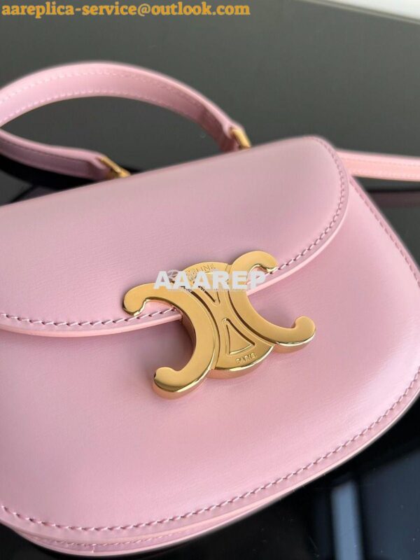 Replica Celine Mini Besace Clea In Shiny Calfskin 10L063 Rose 7