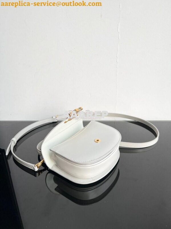 Replica Celine Mini Besace Clea In Shiny Calfskin 10L063 Chalk 13