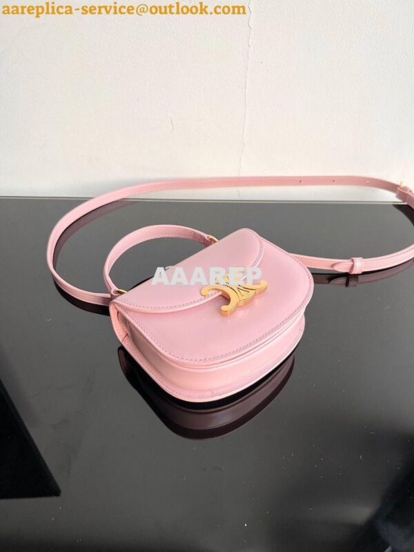 Replica Celine Mini Besace Clea In Shiny Calfskin 10L063 Rose 9